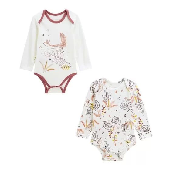 Lot De 2 Bodies Bébé Manches Longues Léonie Blanc