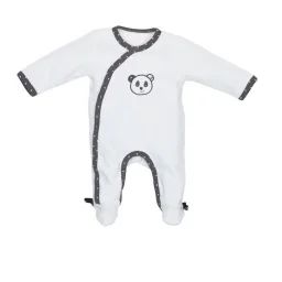 Pyjama bébé à  manches longues en velours blanc