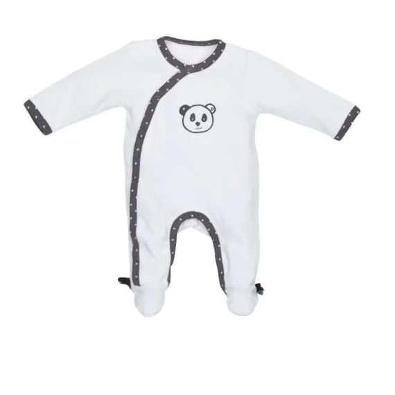 Pyjama bébé à  manches longues en velours blanc