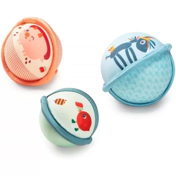 Jouet De Bain – Lilliputiens – Lot De 3 Balles Ferme – Enfant – Beige Beige