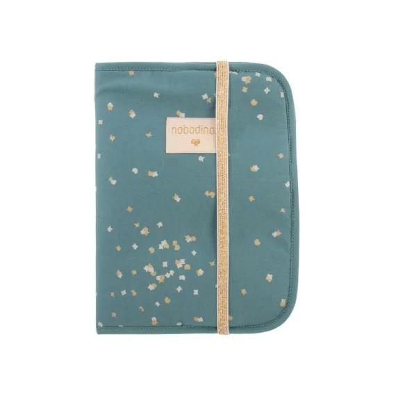 Protège carnet de santé Poema Gold Confetti vert