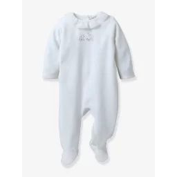 Dors-bien Bébé en velours brodé CYRILLUS écru
