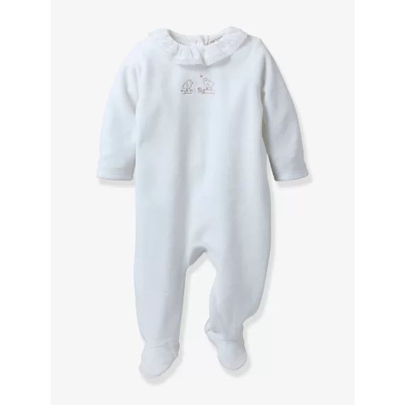 Dors-bien Bébé en velours brodé CYRILLUS écru