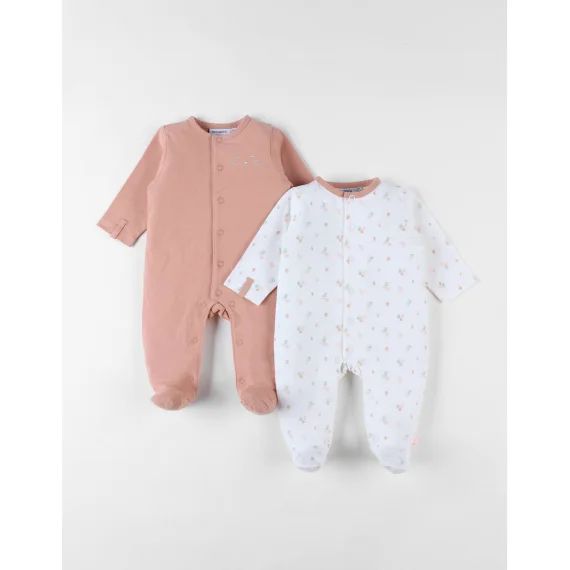 Set De 2 Pyjamas 1 Pièce Rose