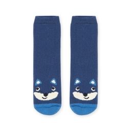 Chaussettes À Motif Loup – Bleu marine
