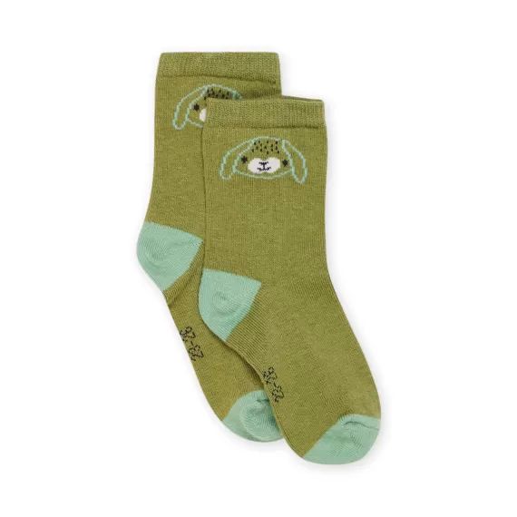 Chaussettes À Motif Chien – Kaki