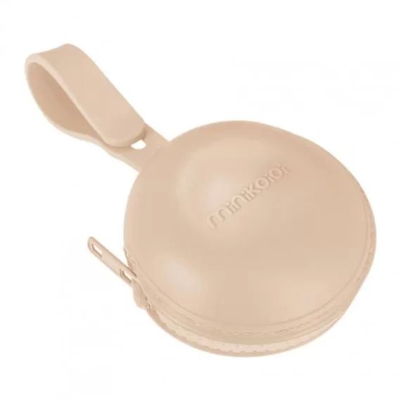 Range sucette zippé en silicone – Nude beige