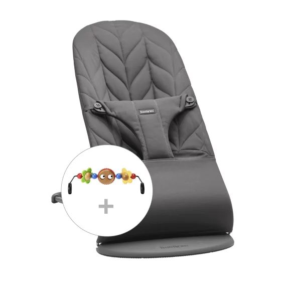 Transat avec Arche de jeu – Anthracite / Coton, matelassage Pétale / Gris foncé / Yeux espiègles