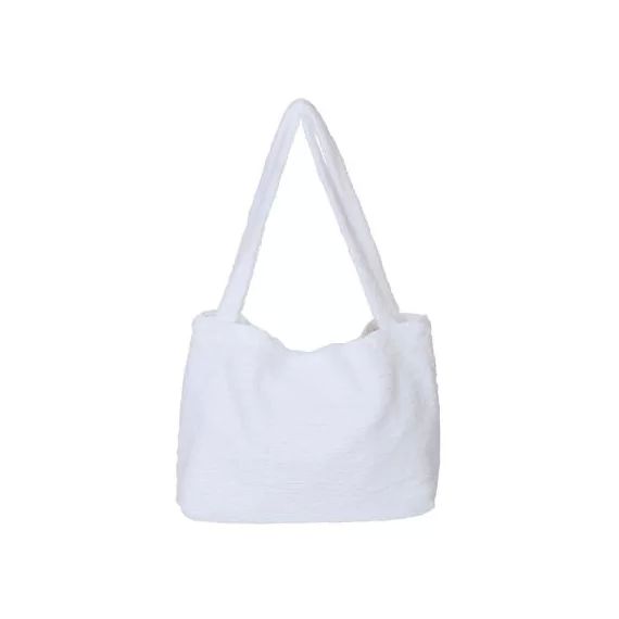 Sac à anses Mom bag Fourrure blanche Cerise