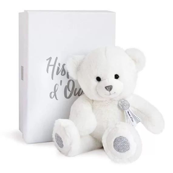 Ours en peluche Doudou et Compagnie Charms 24 cm Blanc blanc
