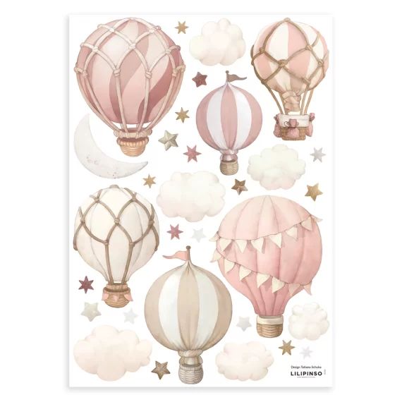 Planche de stickers montgolfières Selene