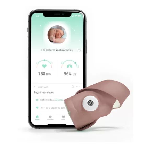 Babyphone Owlet Smart Sock 3 – Rose Poudré
