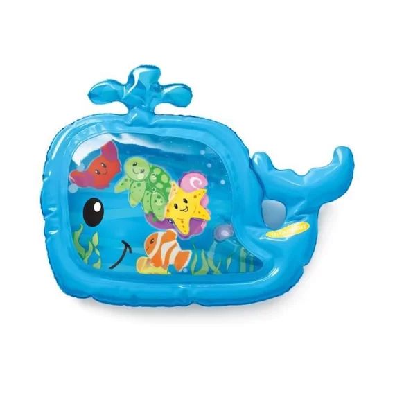 Tapis eau sensoriel – INFANTINO – 6 personnages flottant – Jouet d&rsquo;apprentissage pour bébé bleu