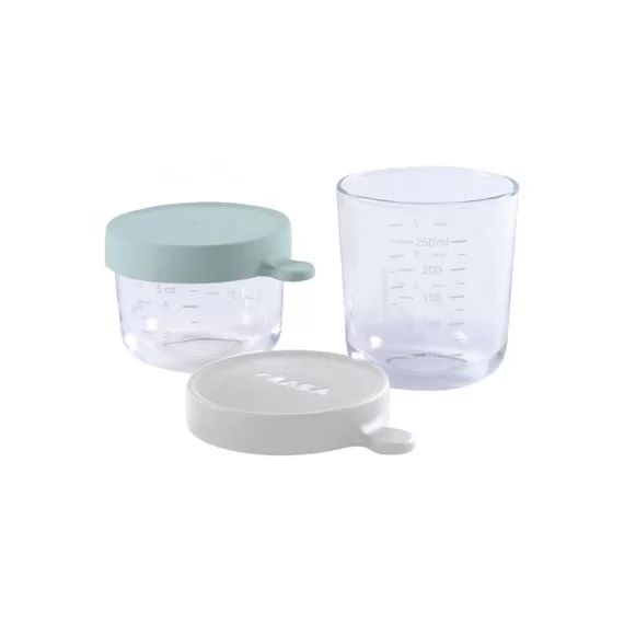 Coffret 2 Portions Verre Béaba – Airy Green/Light Mist