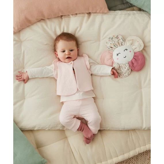 Gilet sans manches bébé rose en rembourrage recyclé –  – Soldes