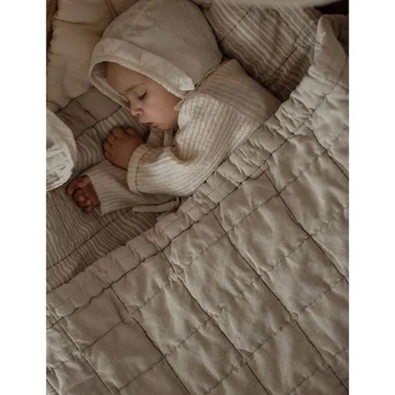 Couverture de repos bébé réversible – ANNA SABLE M – Nattiot beige