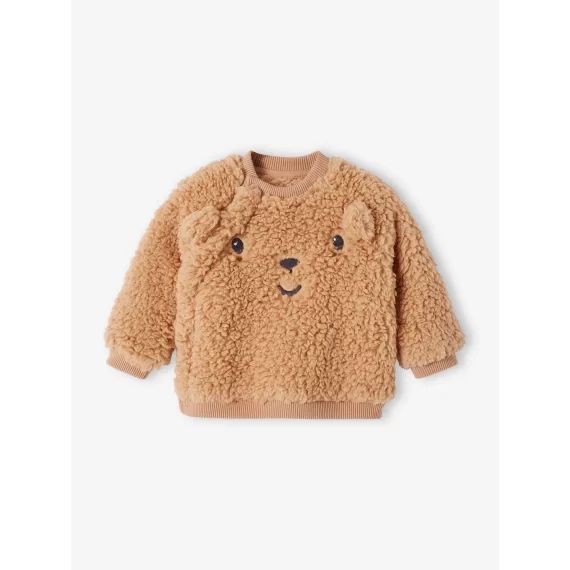 Sweat ourson bébé en sherpa cappuccino