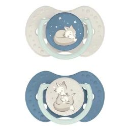 Lot De 2 Sucettes Dynamique Lovi Nuit & Jour Taille 2 De 3 À 6 Mois Bleu