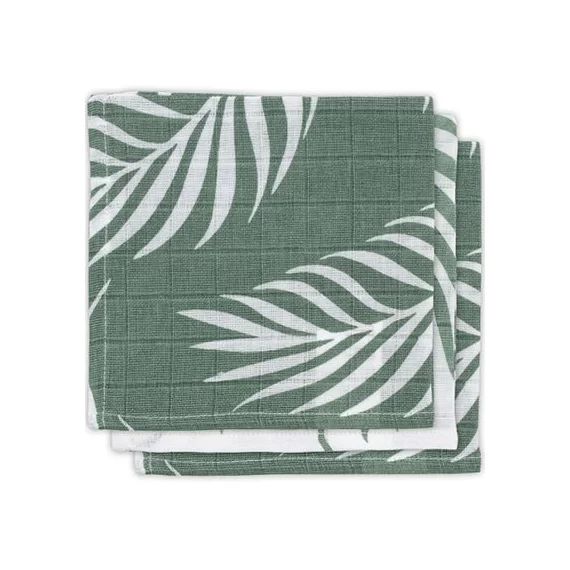 Lot de 3 minis langes Nature vert cendre (31 x 31 cm)