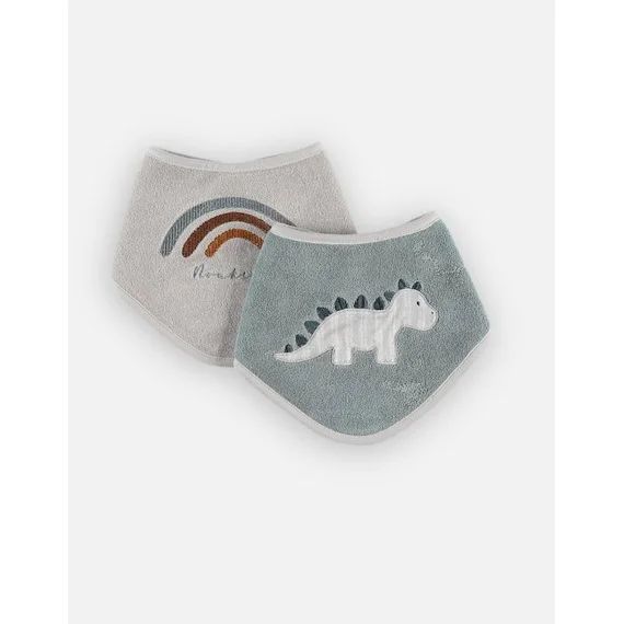 Set De 2 Bavoirs Bandana En Éponge – Noukie&rsquo;s – Tiga, Stegi & Ops – Vert – Nouveau-né De 0 À 3 Mois Vert