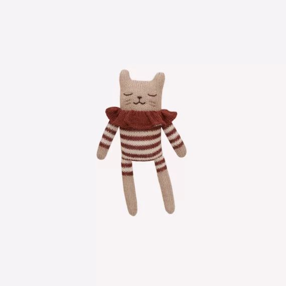 Doudou chaton combishort rayé sienne