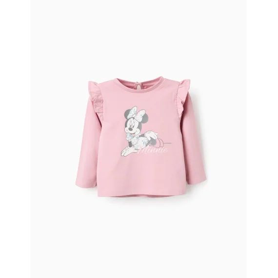T-shirt À Manches Longues En Coton Minnie Rose Clair