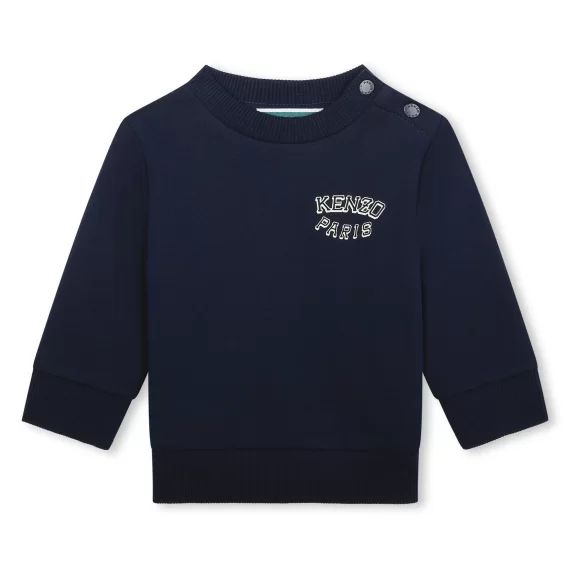 Sweat-shirt molletonné coton Garçon Bleu