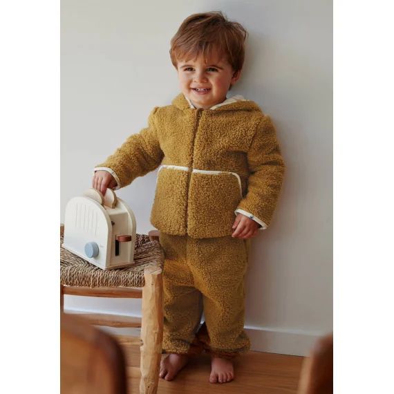 Ensemble Bébé Veste Et Pantalon En Sherpa Lamascotte Camel