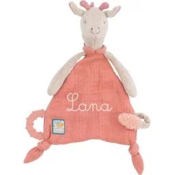 Doudou attache sucette girafe Sous mon baobab (personnalisable)