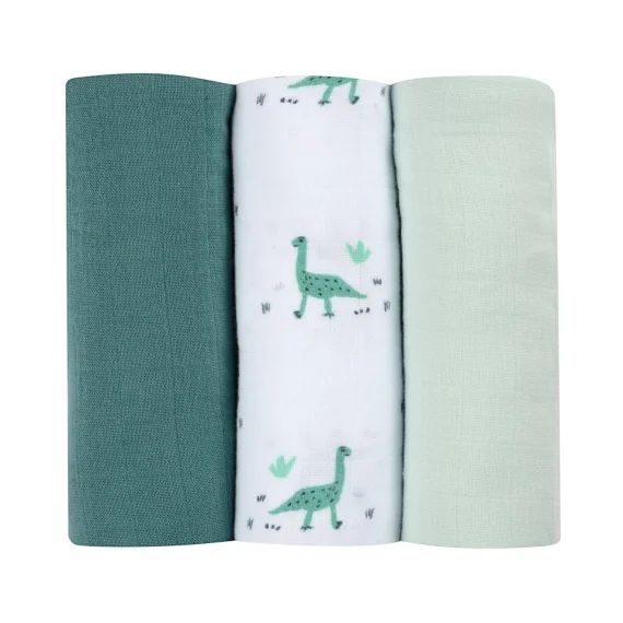Lot De 3 Langes En Coton Vert