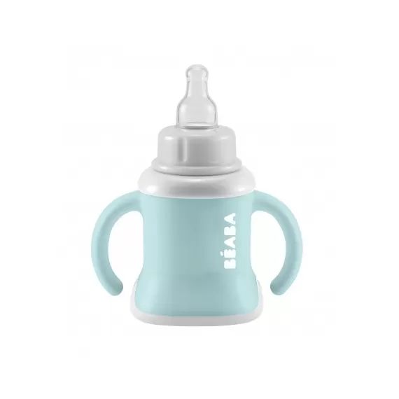 Biberon d&rsquo;Apprentissage 3-en-1 Béaba Evoluclip – Airy Green