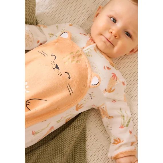 Pyjama Bébé En Velours Ouverture Pont Sierra Peche