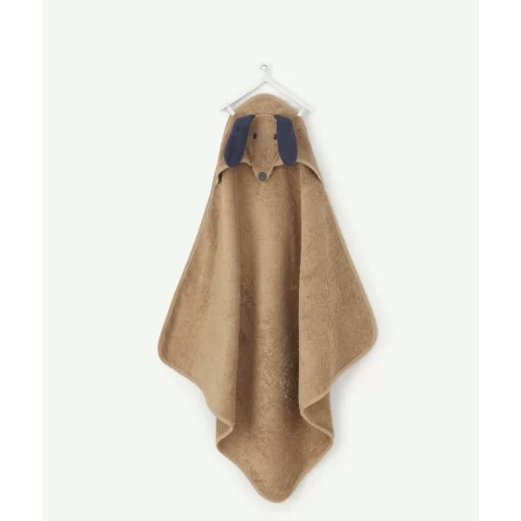 Cape de bain bébé en coton biologique marron chien –  – Soldes