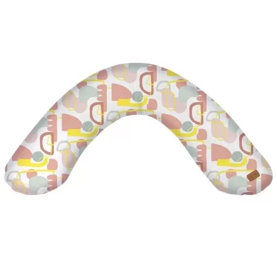 BEABA, Big Flopsy™ coussin d&rsquo;allaitement, jersey de coton, imprimé Art Line, 170 cm blanc