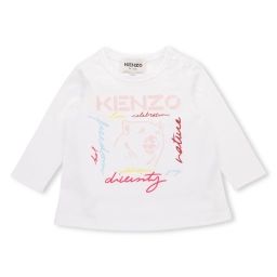 T-shirt en coton avec imprimé Fille Blanc