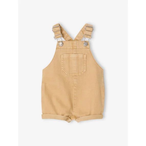 Salopette courte avec bretelles réglables bébé cappuccino
