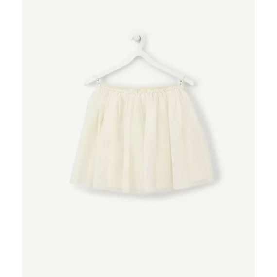 Jupe courte et tounante en tulle avec pois couleur dorée bébé fille –  – Soldes