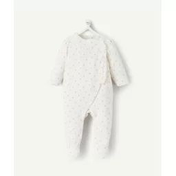 Dors bien en velours et fibres recyclées blanc avec fleurs –  – Soldes