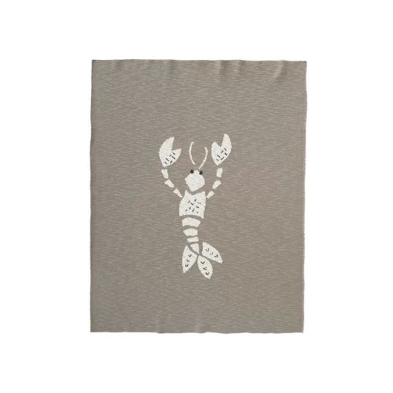 Couverture en coton bio homard gris (80 x 100 cm)