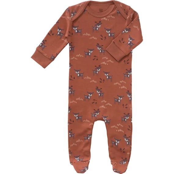 Pyjama en coton bio Deer amber brown (0-3 mois : 50 à 60 cm)