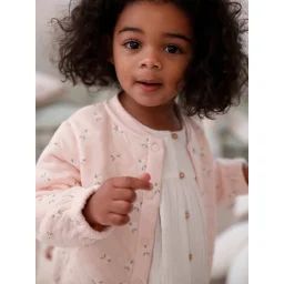 Gilet matelassé bébé rose pâle