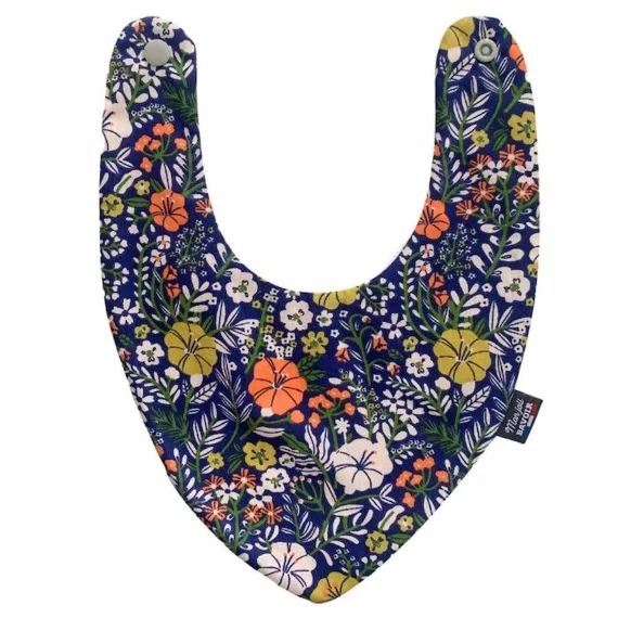 Bavoir bandana – Fleur blosy bleu