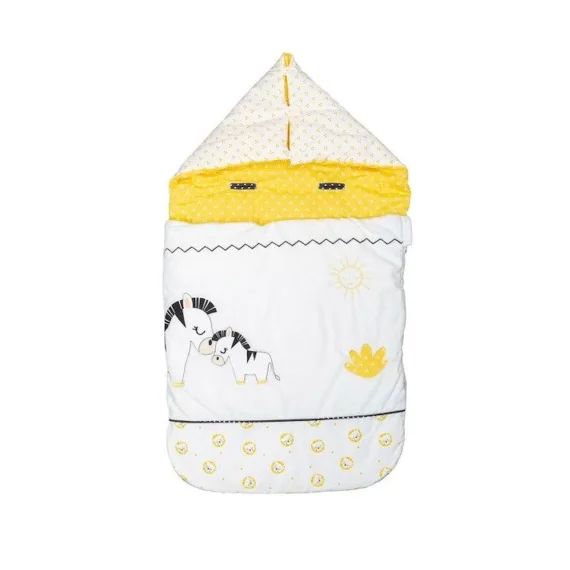 SAUTHON Nid d&rsquo;ange nomade 0-3 mois Pluche et Pompon blanc
