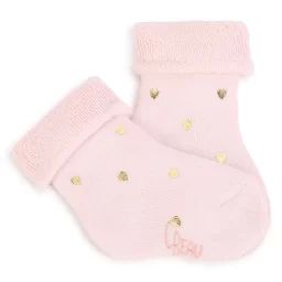 Chaussettes motif coeur Fille Rose