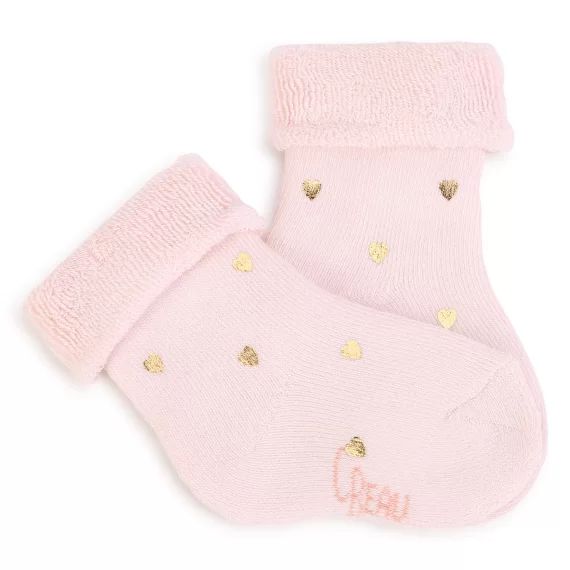 Chaussettes motif coeur Fille Rose