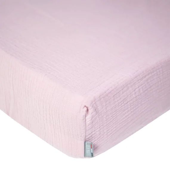 Drap Housse Uni En Gaze De Coton Vieux Rose