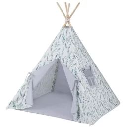 Tipi Tente Enfant – Sevira Kids – Eucalyptus Multicolore – Coton – 180x130x155cm Vert