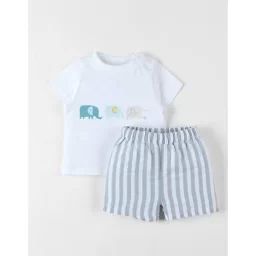 Ensemble T-shirt+ Short Eucalyptus/écru Blanc