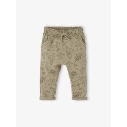 Pantalon molleton bébé garçon vert imprimé