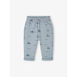 Pantalon imprimé en molleton bébé bleu
